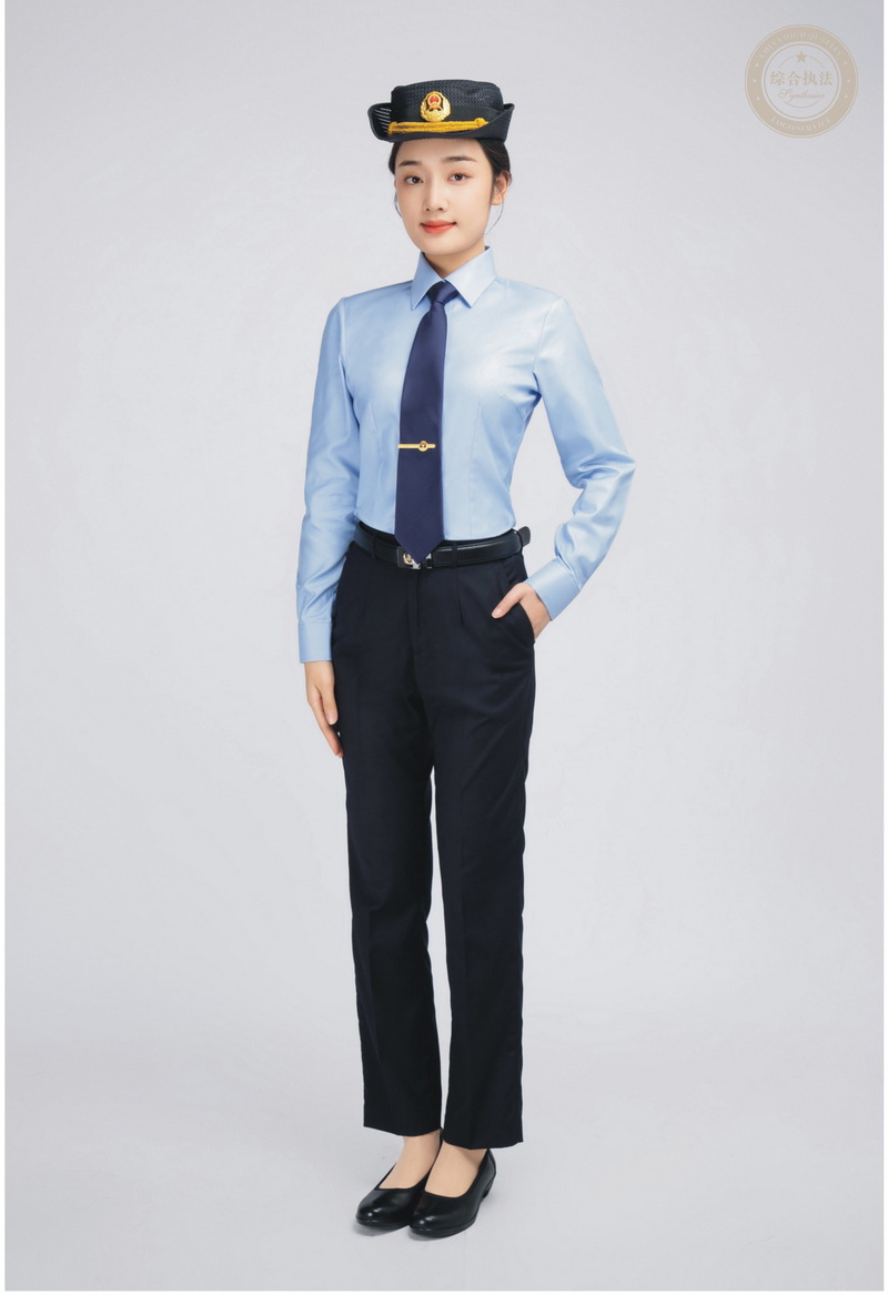HT031-008衡通职业装六部委综合行政执法保安长袖衬衫女款.JPG
